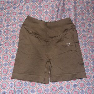 Gymshark sweat seamless shorts in camo brown